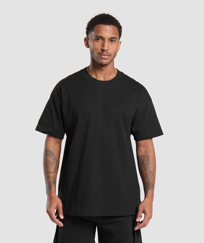 Gymshark Rest Day Essentials T-Shirt Black | 64302OVWY