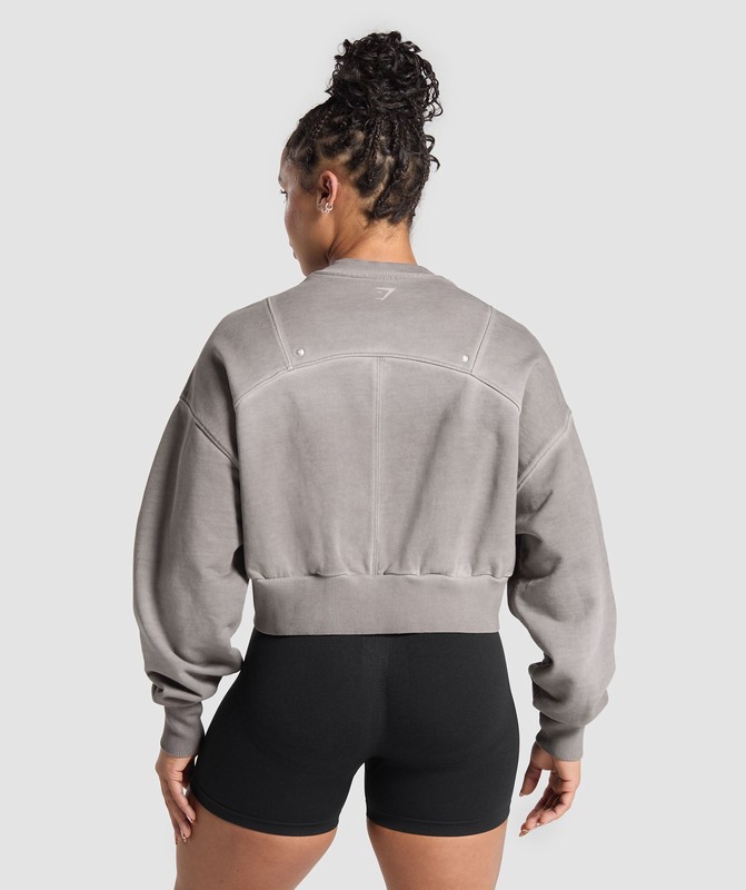 Gymshark Rest Day Heavyweight Sweatshirt Metal Grey / Asphalt Grey | 91657JQSZ