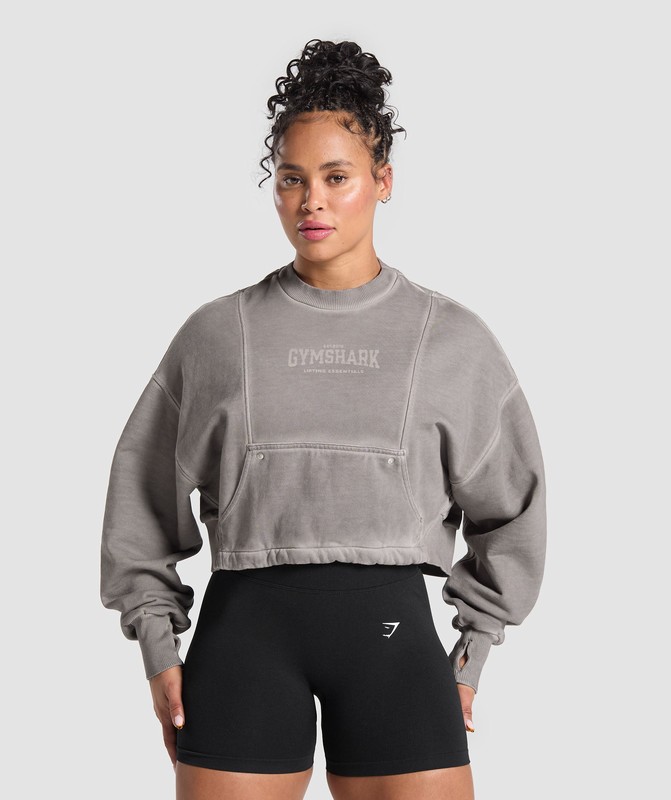 Gymshark Rest Day Heavyweight Sweatshirt Metal Grey / Asphalt Grey | 91657JQSZ