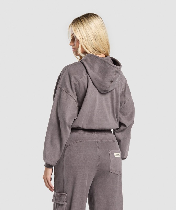 Gymshark Rest Day Ribbed Hoodie Brushed Purple | 18603PWYI