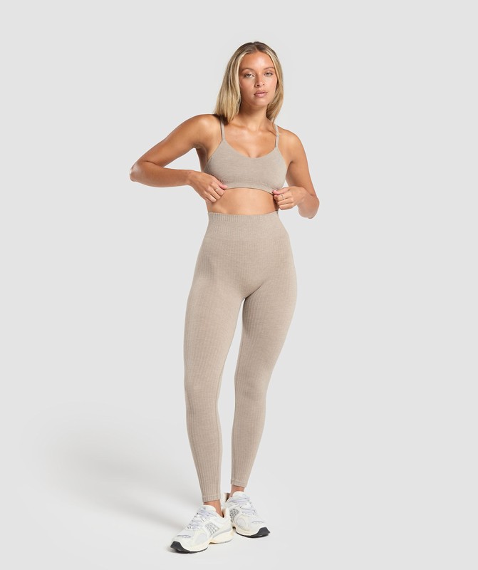 Gymshark Rest Day Seamless Modal Bralette Bros Pebble Brown Marl | 35607QVHI