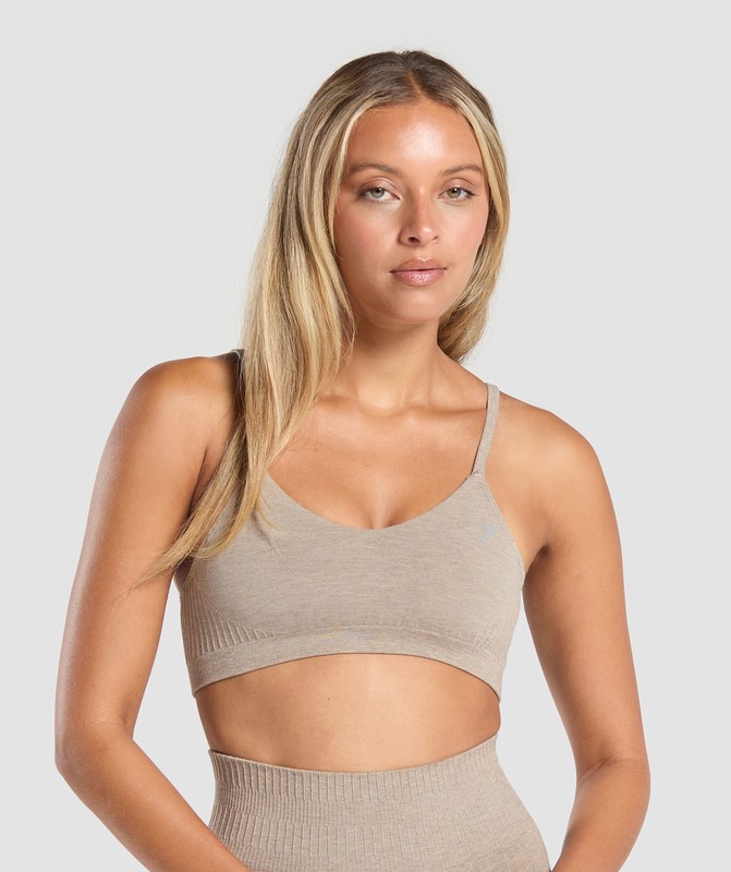 Gymshark Rest Day Seamless Modal Bralette Bros Pebble Brown Marl | 35607QVHI