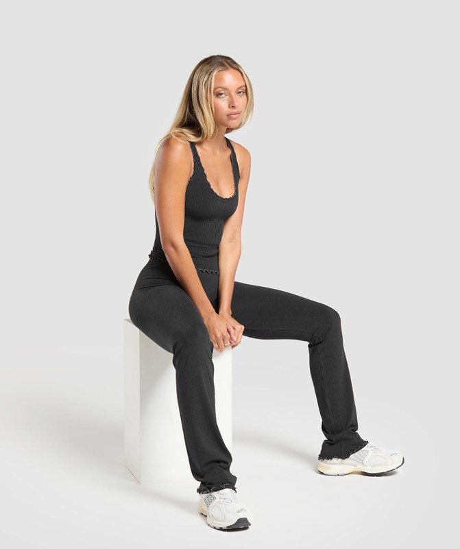 Gymshark Rest Day Seamless Modal Flare Leggings Bros Coal Marl | 25439EFCP