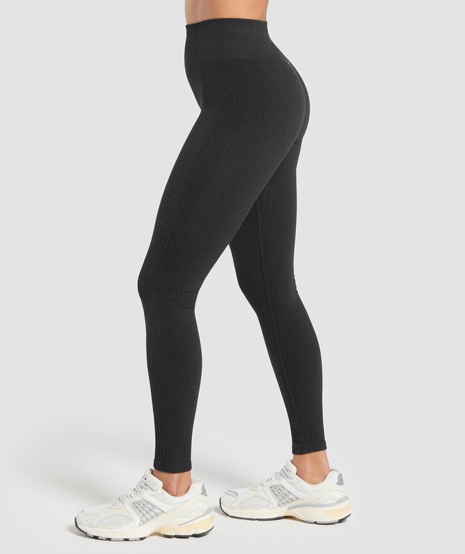 Gymshark Rest Day Seamless Modal Leggings Bros Coal Marl | 98526SAQY