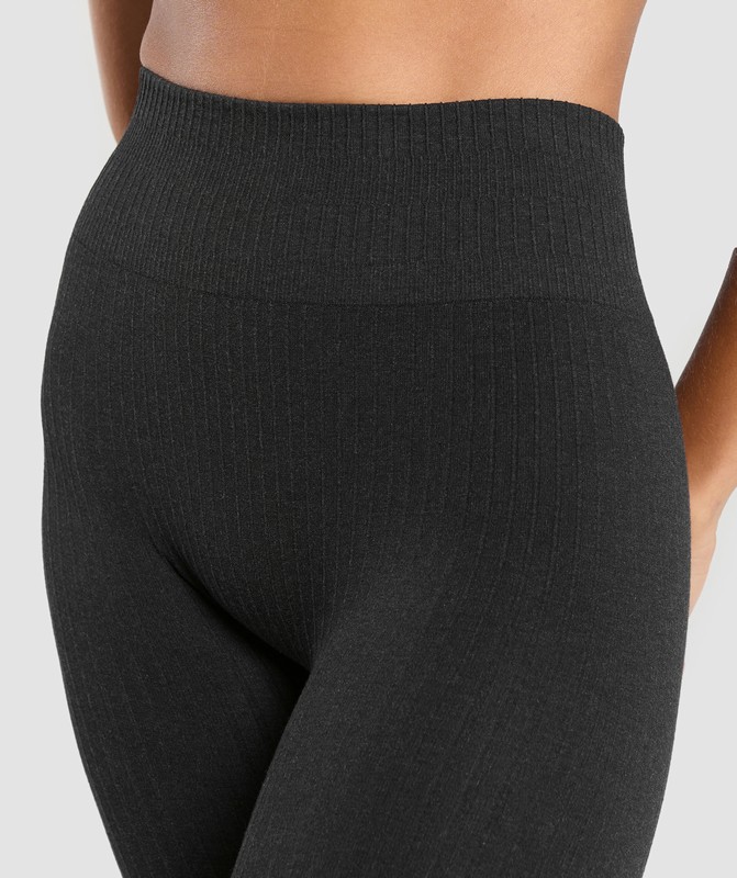 Gymshark Rest Day Seamless Modal Leggings Bros Coal Marl | 98526SAQY