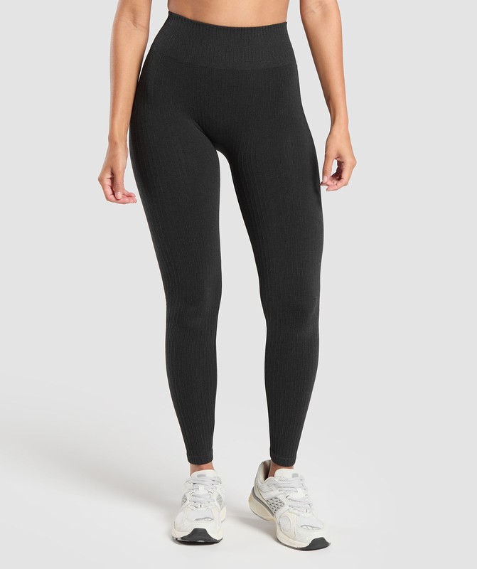 Gymshark Rest Day Seamless Modal Leggings Bros Coal Marl | 98526SAQY