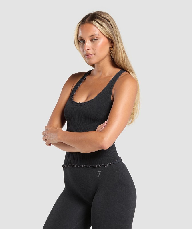 Gymshark Rest Day Seamless Modal Tank Bros Coal Marl | 60895HCIA