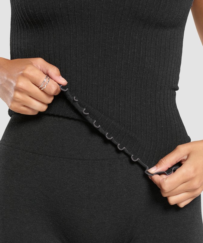 Gymshark Rest Day Seamless Modal Tank Bros Coal Marl | 60895HCIA