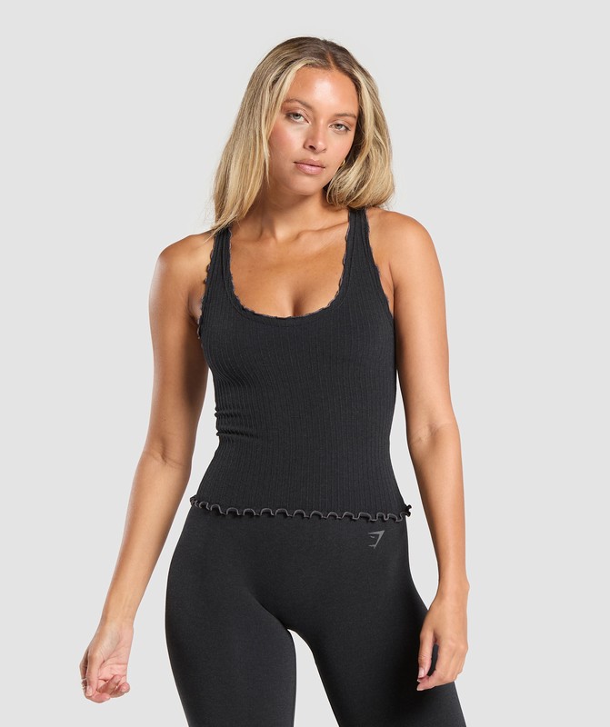 Gymshark Rest Day Seamless Modal Tank Bros Coal Marl | 60895HCIA