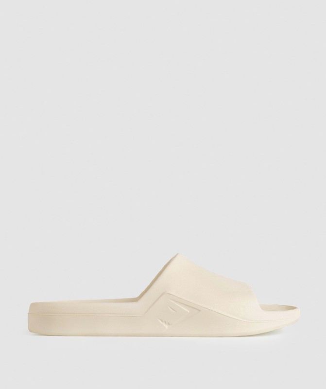 Gymshark Rest Day Slides Ecru White | 71594KPVW