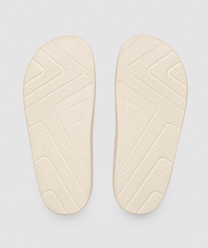 Gymshark Rest Day Slides Ecru White | 71594KPVW
