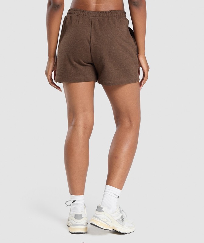 Gymshark Rest Day Sweat Shorts Bros Cozy Brown Marl | 20635NHKC