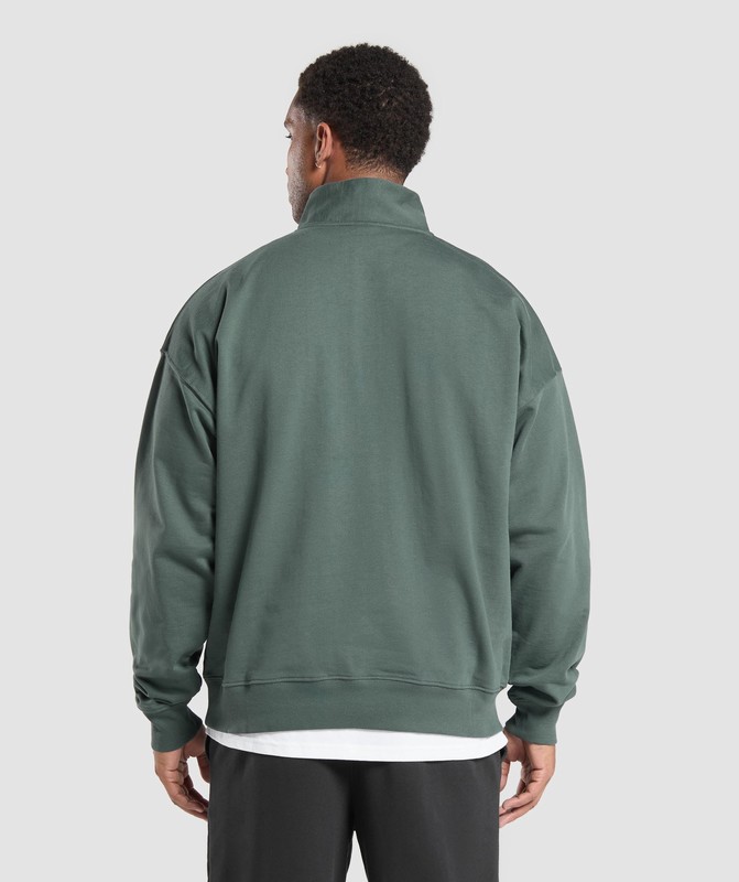 Gymshark Rest Day Sweats 1/4 Zip Slate Teal | 90652DSZA