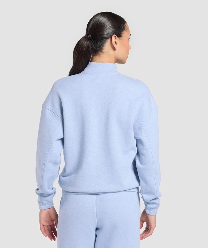 Gymshark Rest Day Sweats 2.0 1/4 Zip Pullover Blue Marl | 04987BWTV