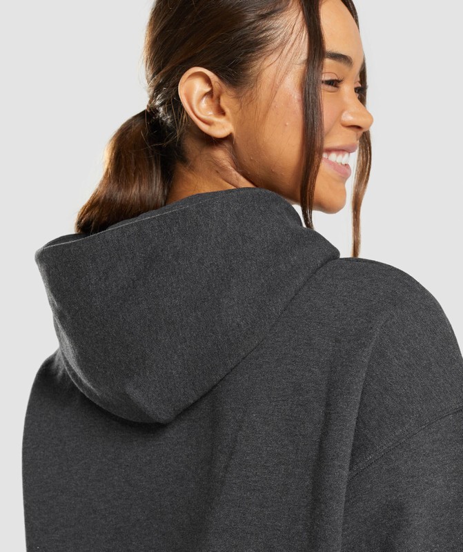 Gymshark Rest Day Sweats Hoodie Black Core Marl | 94836KVWM