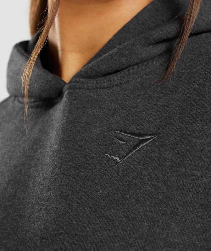 Gymshark Rest Day Sweats Hoodie Black Core Marl | 94836KVWM