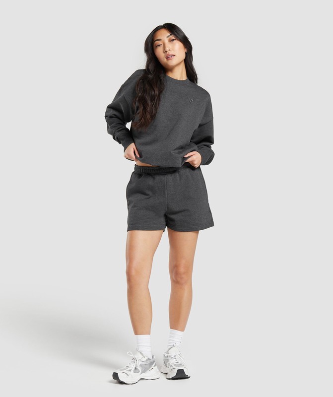 Gymshark Rest Day Sweats Shorts Black Core Marl | 90824NSGO