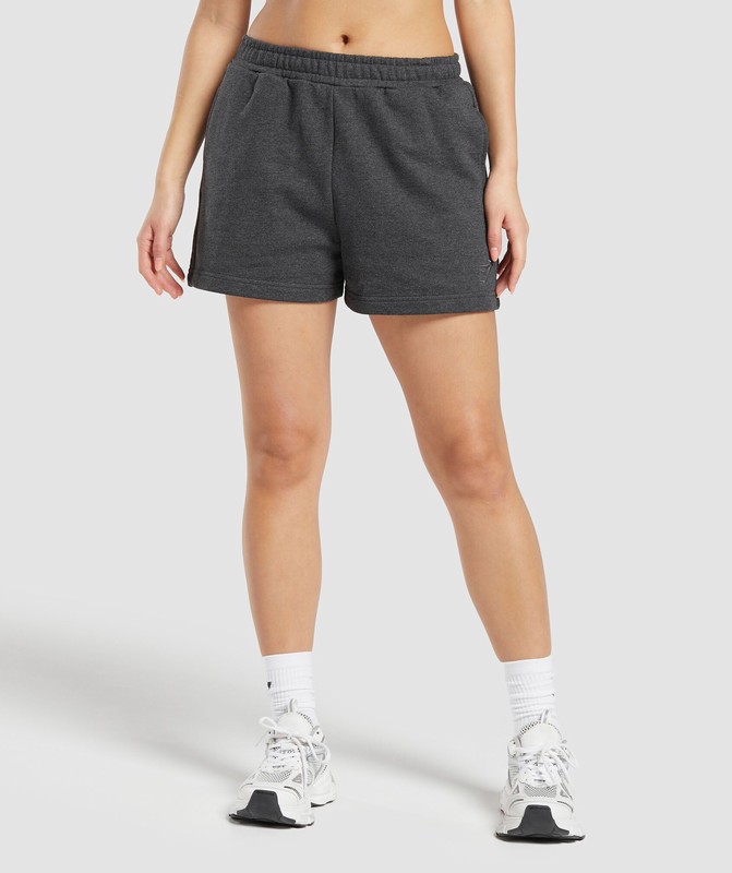 Gymshark Rest Day Sweats Shorts Black Core Marl | 90824NSGO