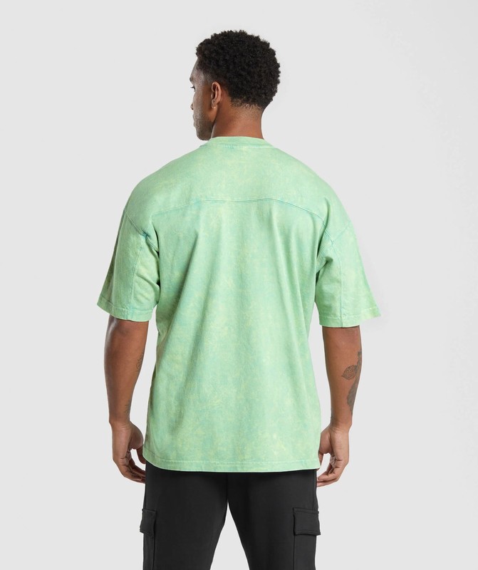 Gymshark Rest Day Washed T-Shirt Lido Green | 75846CZRQ