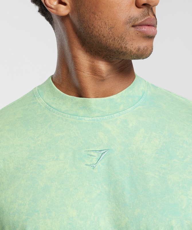 Gymshark Rest Day Washed T-Shirt Lido Green | 75846CZRQ