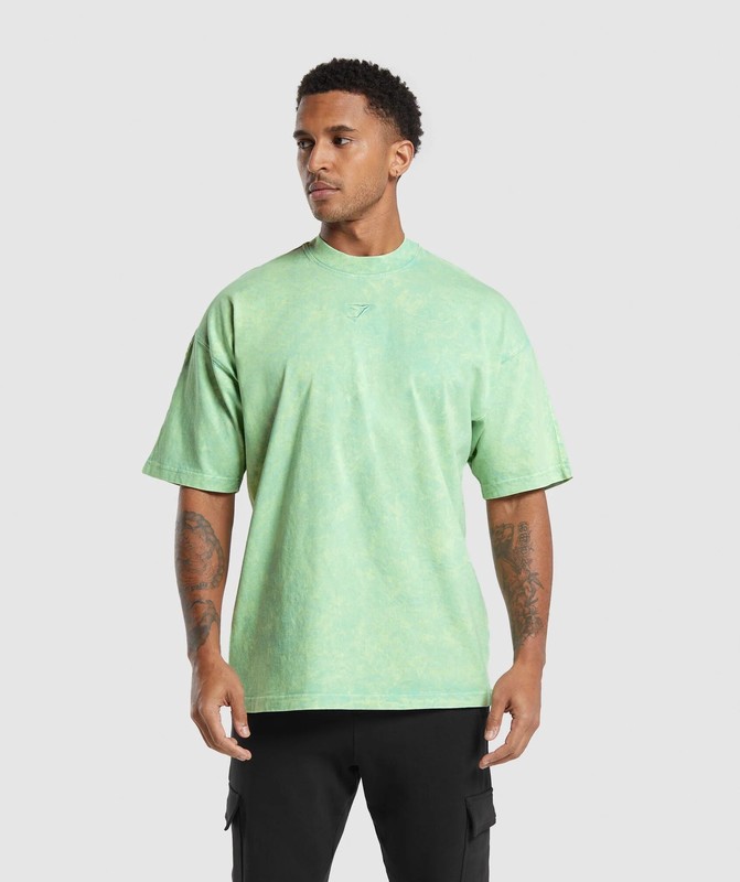 Gymshark Rest Day Washed T-Shirt Lido Green | 75846CZRQ