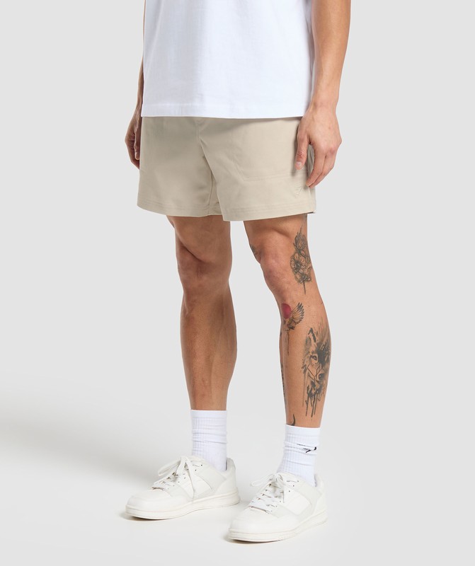 Gymshark Rest Day Woven Shorts Pebble Grey | 94037MHRE