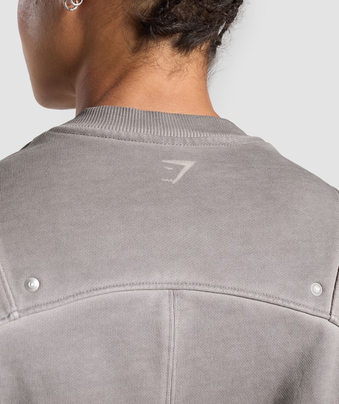 Gymshark Restday Heavyweight Sweatshirt Metal Grey /  Asphalt Grey / Wash | 90286TVEQ