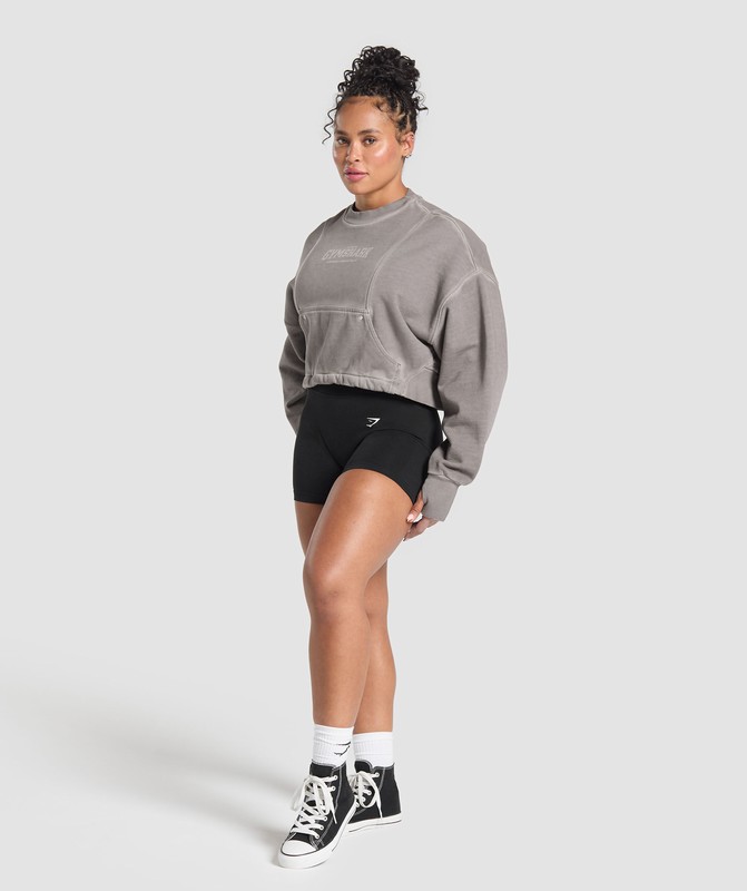Gymshark Restday Heavyweight Sweatshirt Metal Grey /  Asphalt Grey / Wash | 90286TVEQ