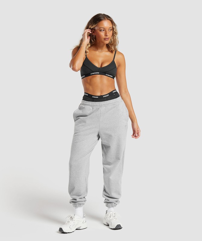 Gymshark Rib Bralette Bros Midnight Black Marl | 43918EUTL
