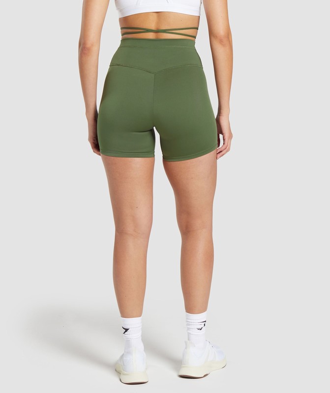 Gymshark Ribbon Tie Waisted Short Core Olive | 85739HBMD