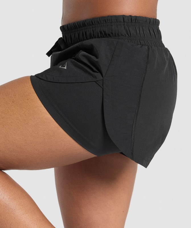 Gymshark Running 2 in 1 Woven Shorts Black | 63509MVGS