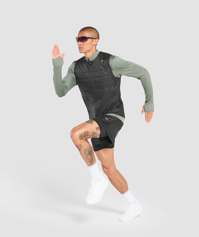 Gymshark Running Gilet Black | 89627YPSA