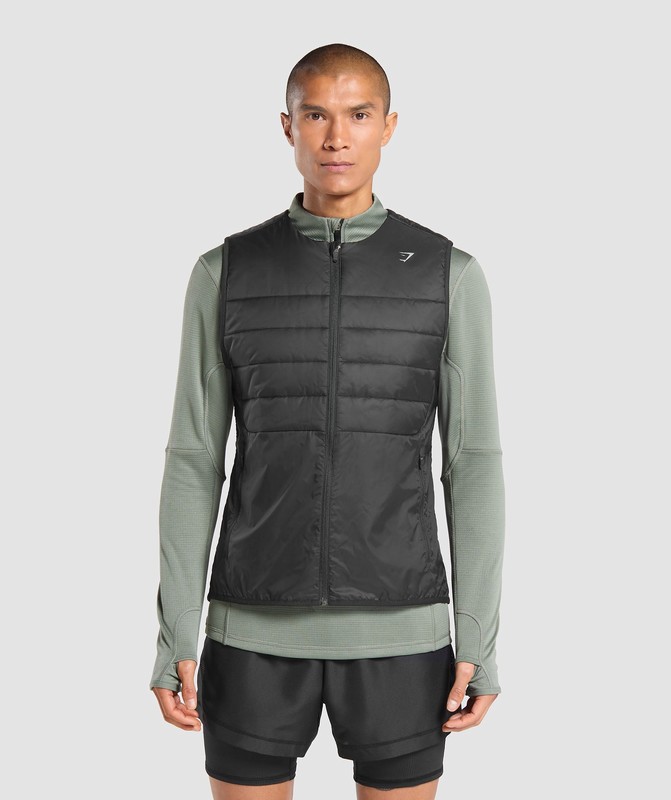 Gymshark Running Gilet Black | 89627YPSA