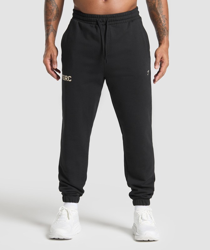 Gymshark Running Graphic Joggers Black | 05124OKST