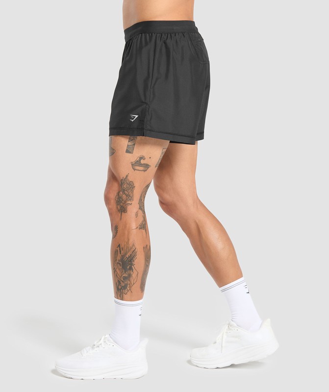 Gymshark Running Shorts Black | 19345KYUZ