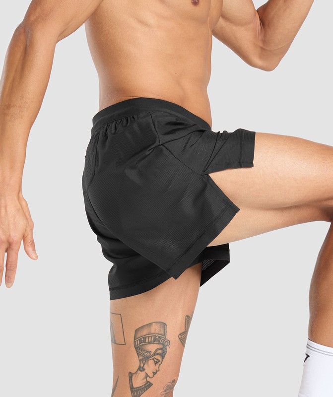 Gymshark Running Shorts Black | 19345KYUZ