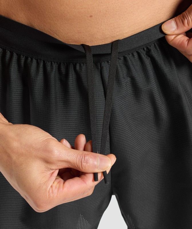Gymshark Running Shorts Black | 19345KYUZ
