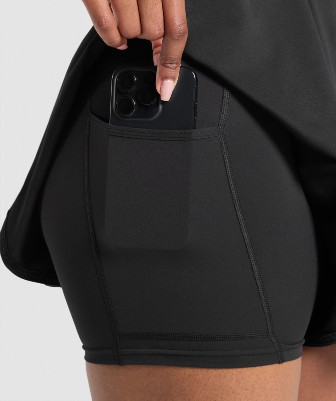 Gymshark Running Skort Black | 79824RFJQ