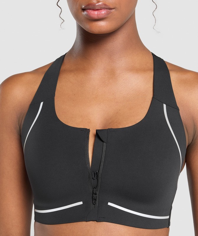 Gymshark Running Sports Bra Black | 43170MQBO