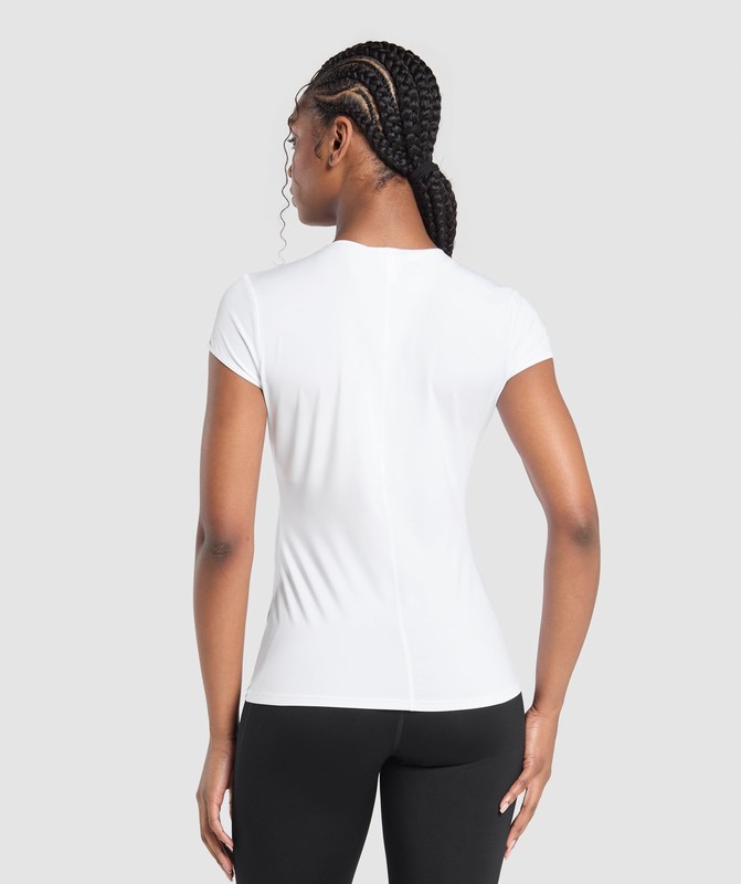 Gymshark Running T-Shirt White | 29184CLKD