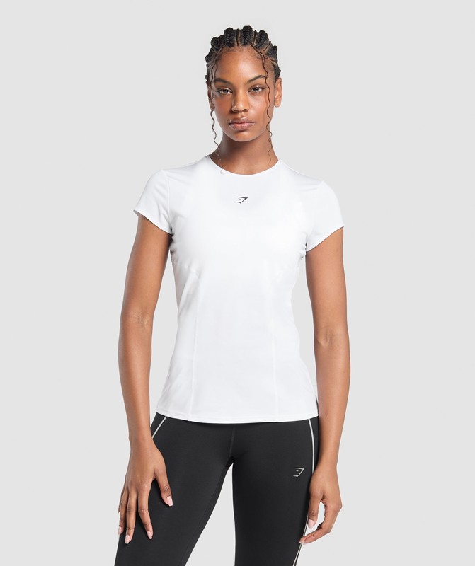 Gymshark Running T-Shirt White | 29184CLKD