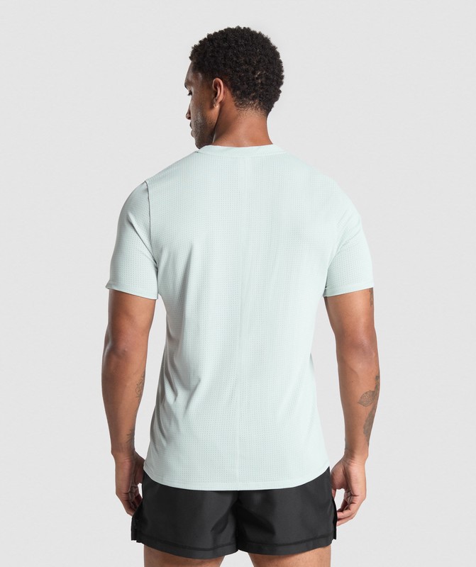 Gymshark Running T Shirt Cool Blue | 48973LOKJ