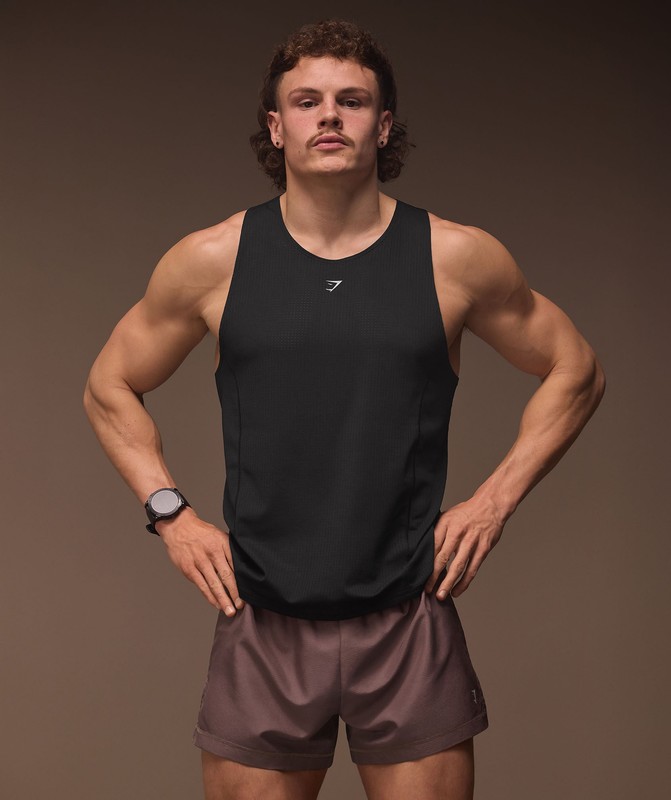 Gymshark Running Tank Black | 39847AGQH