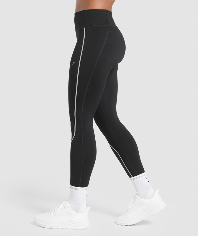 Gymshark Running Warmth Leggings Black | 56471DMYL