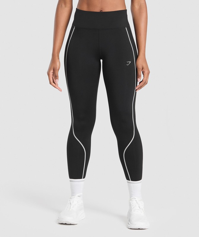 Gymshark Running Warmth Leggings Black | 56471DMYL