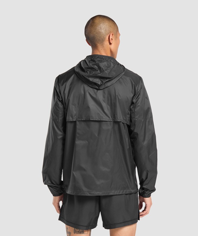Gymshark Running Windbreaker Black | 84132BSOU