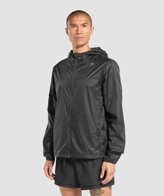 Gymshark Running Windbreaker Black | 84132BSOU