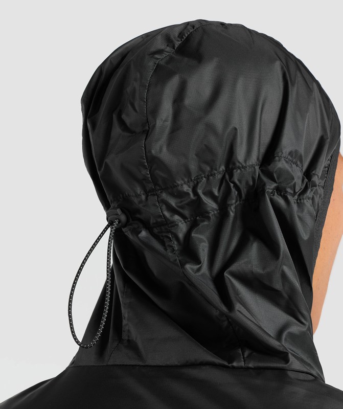 Gymshark Running Windbreaker Black | 84132BSOU