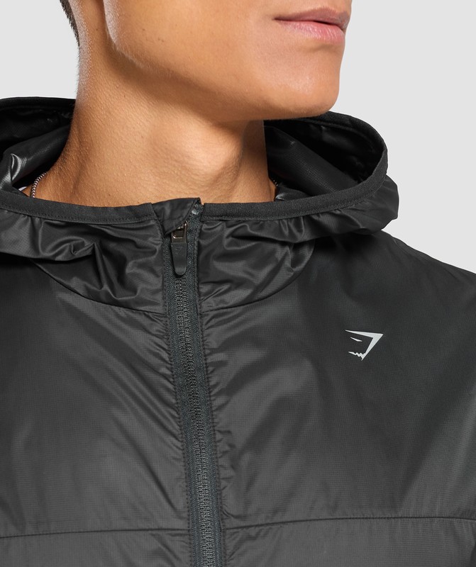 Gymshark Running Windbreaker Black | 84132BSOU