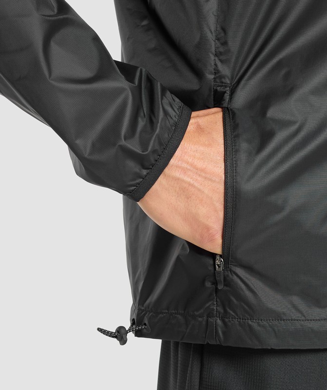 Gymshark Running Windbreaker Black | 84132BSOU